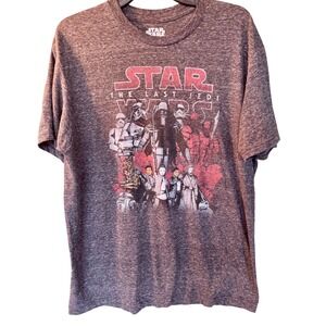 Star Wars The Last Jedi Fifth Sun Graphic T-Shirt Mens Large Gray Heather Tee